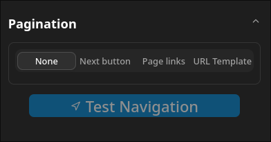 Screenshot of none tab of pagination section