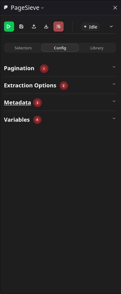 Screenshot of Config Tab