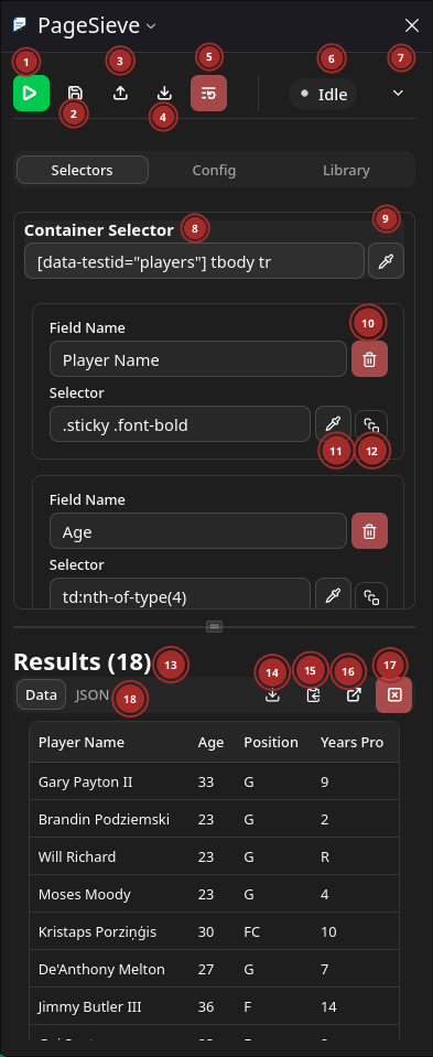 Screenshot of Main View